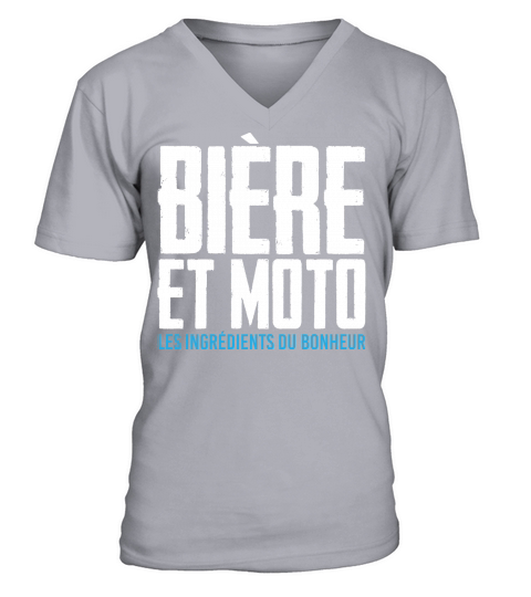 BIERE ET MOTO LES INGREDIENTS DU BONHEUR V-Neck T-shirt