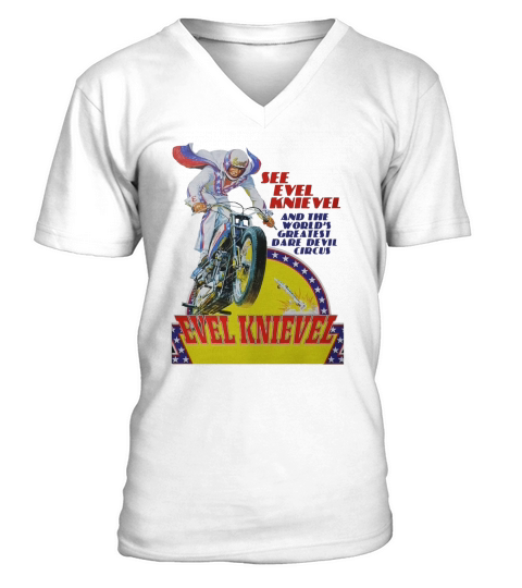 Evel Knievel Daredevil V-Neck T-shirt