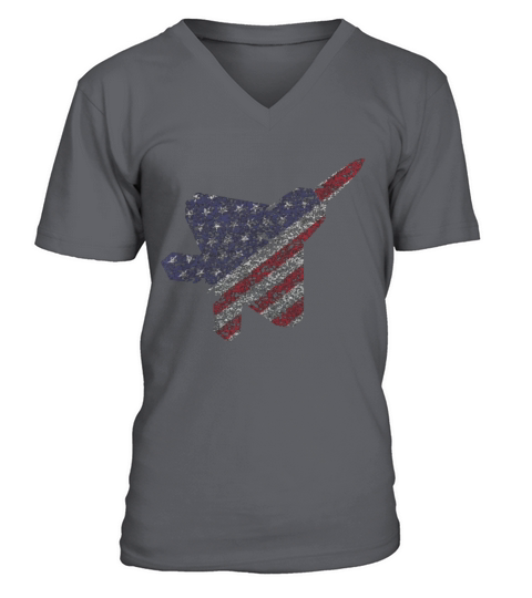 F22 Raptor Airplane Art 4th Of July Flag Patriotic shirt V-Neck T-shirt