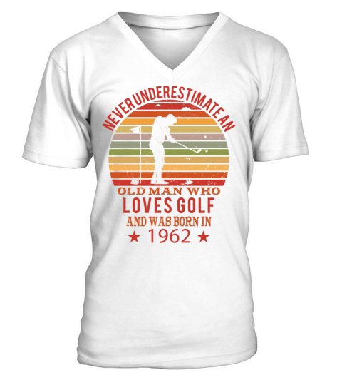 Golfing Golfplayers Vintage 1962 Birthday V-Neck T-shirt