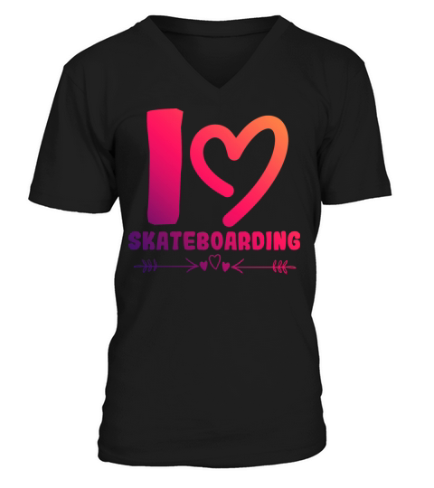 I love skateboard V-Neck T-shirt