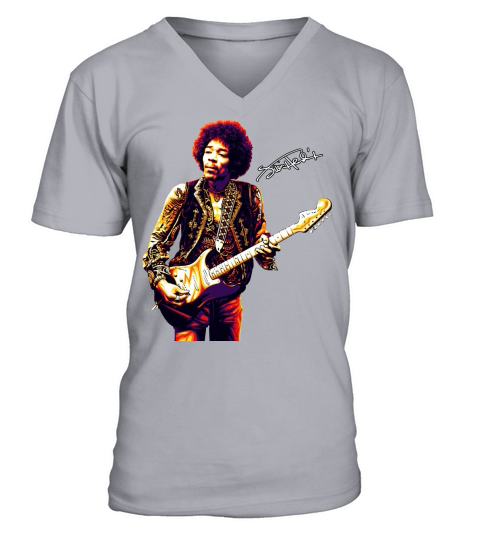 Jimi Hendrix Signauture V-Neck T-shirt
