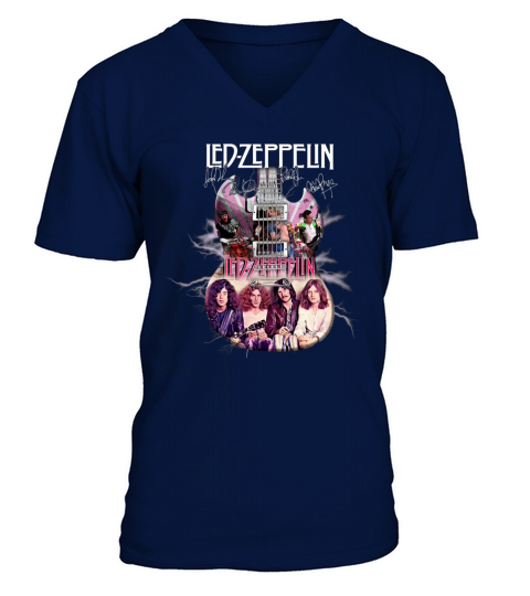 Led Zeppelin Guitar Signatures shirt V-Neck T-shirt