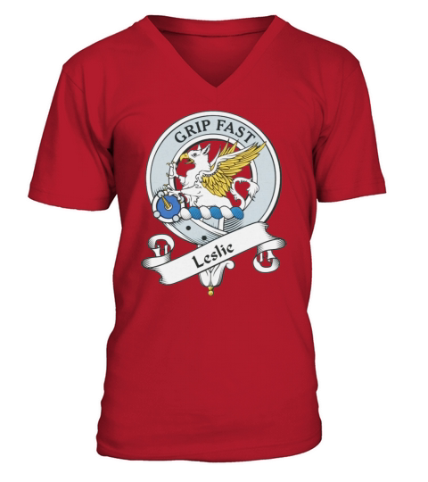 Leslie Clan Badge Scottish Clan Badges V-Neck T-shirt