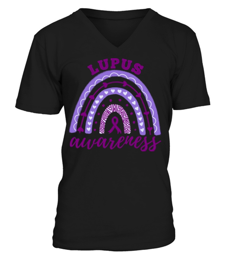 Lupus Awareness Month Rainbow V-Neck T-shirt
