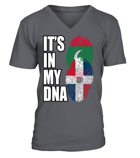 Maldivian And Dominican Mix Heritage DNA Flag V-Neck T-shirt