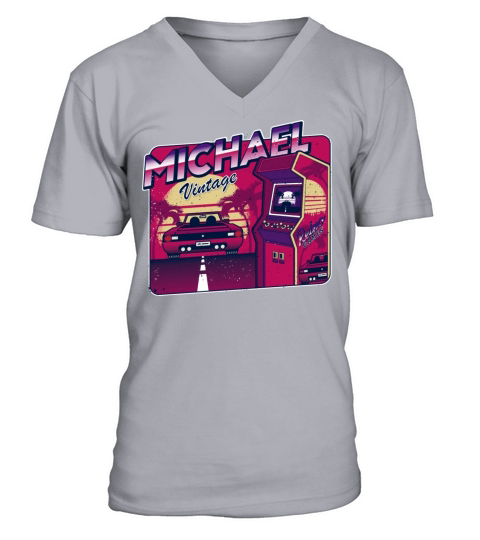 Michael - Personalized Vintage Gamer 80s 90s V-Neck T-shirt