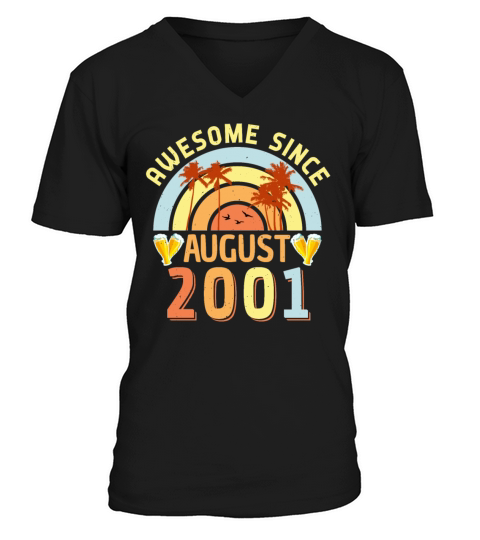 Month Of Birth August 2001 V-Neck T-shirt
