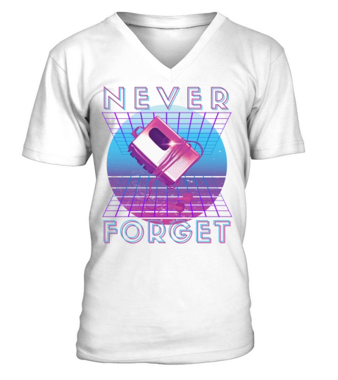 Never Forget Retro 80s 90s Nostalgia V-Neck T-shirt