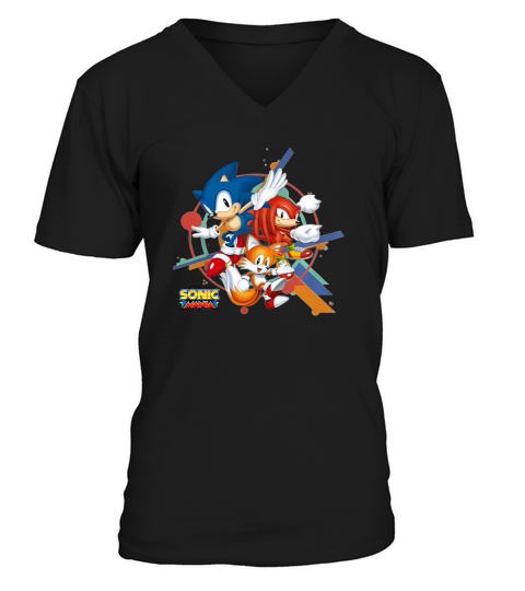 Official Sonic Mania T-Shirt - Sonic, Tails, &amp;amp; Knuckles V-Neck T-shirt