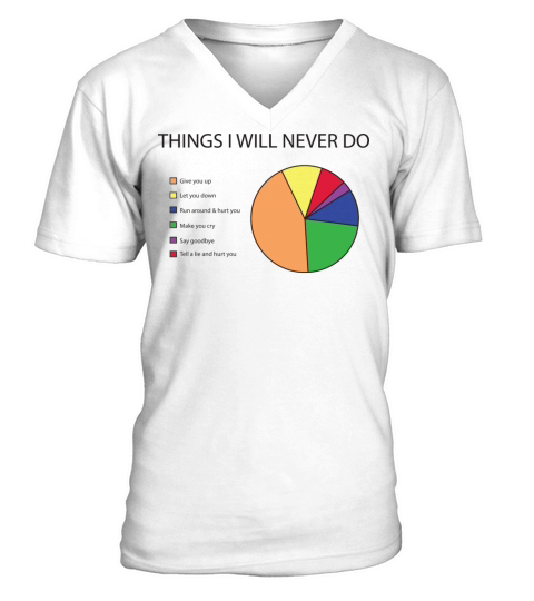 Things I will never do pie chart V-Neck T-shirt