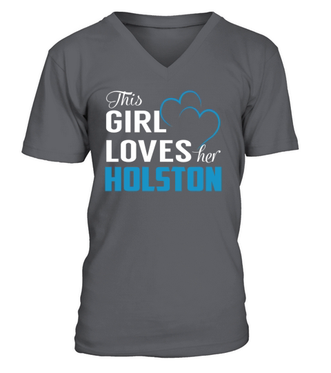 This Girl Loves Her HOLSTON Name Shirts V-Neck T-shirt