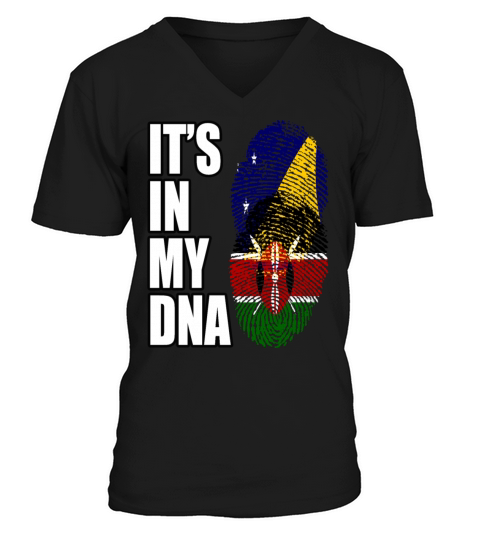Tokelauan And Kenyan Mix Heritage DNA Flag V-Neck T-shirt
