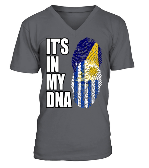 Tokelauan And Uruguayan Mix Heritage DNA Flag V-Neck T-shirt