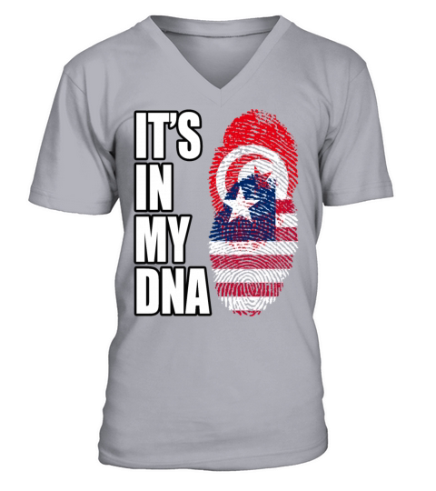 Tunisian And Liberian Mix Heritage DNA Flag V-Neck T-shirt