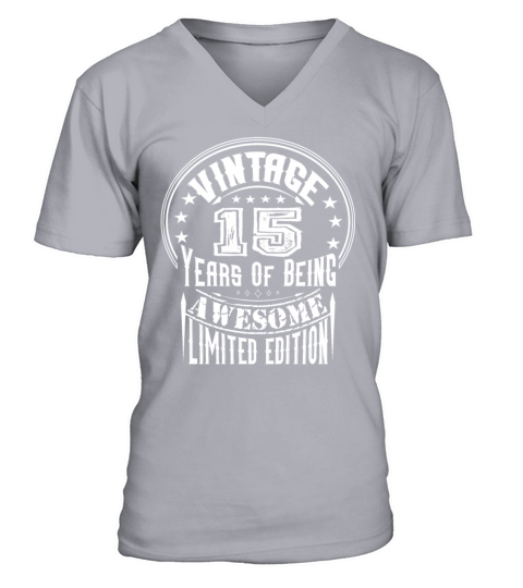 Vintage 15 Years Of Being Awesome Limited Edition V-Neck T-shirt