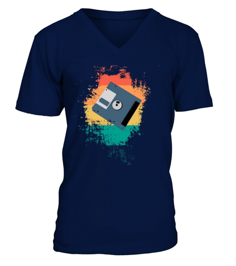 Vintage Floppy Disk V-Neck T-shirt