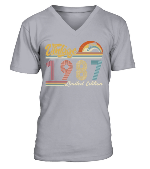Vintage "Limited Edition" Vintage 1987 Birthday V-Neck T-shirt