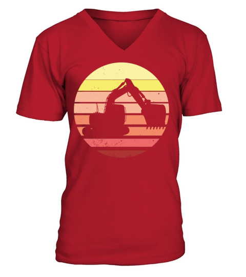 Vintage Retro Excavator V-Neck T-shirt