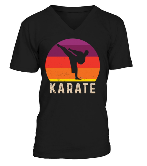 Vintage Retro Karate V-Neck T-shirt