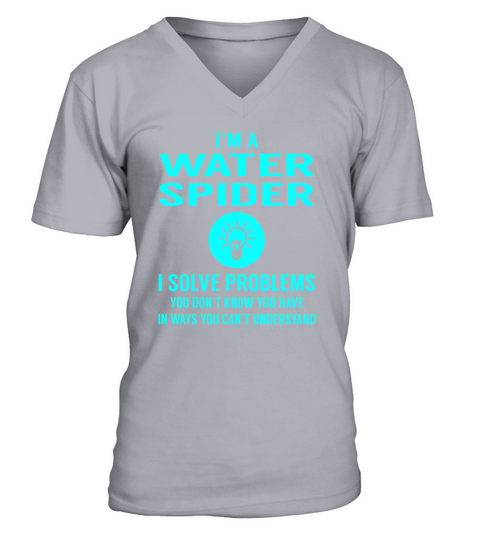 Water Spider I Solve Problem Job Title Shirts V-Neck T-shirt
