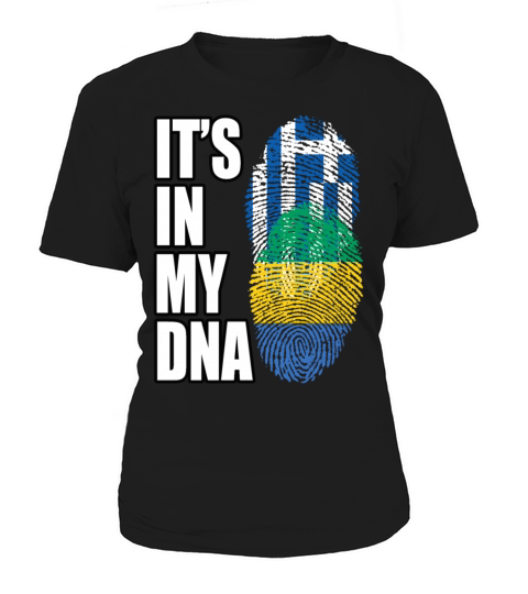 Greek And Gabonese Mix Heritage DNA Flag Women's T-Shirt