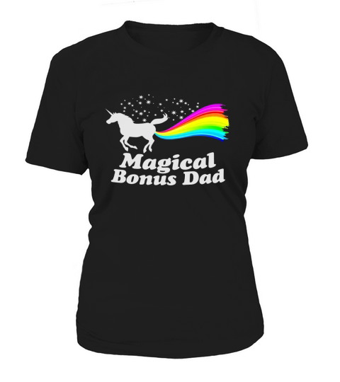 Magical Bonus Dad Unicorn Farting Rainbow T Shirt -Funny Tee Black Youth Women's T-Shirt