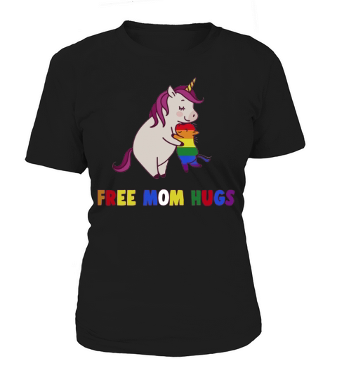 Proud Ally Free Unicorn Mom Hugs LGBT Pride Love Heart Tshi shirt Women's T-Shirt