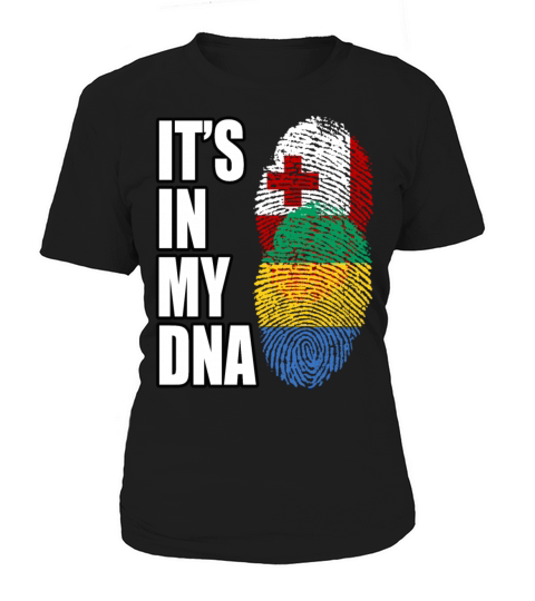 Tongan And Gabonese Mix Heritage DNA Flag Women's T-Shirt