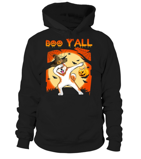 Akita Dabbing Boo Yall Ghost Halloween Hoodie Unisex