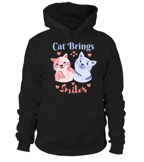 Cat Brings Smile Pet Cats Cartoon Hoodie Unisex