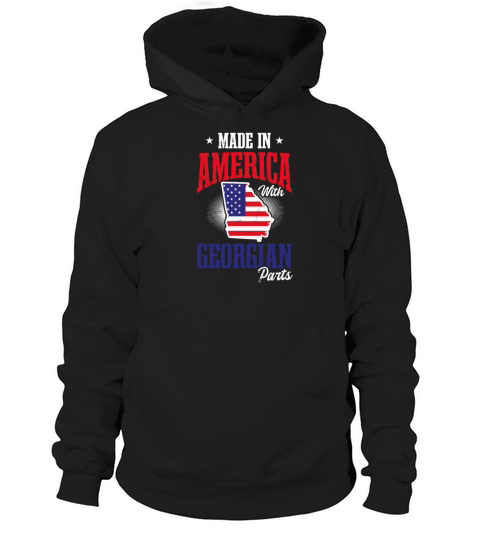 Georgia Peach America With Georgian Parts Flag Hoodie Unisex