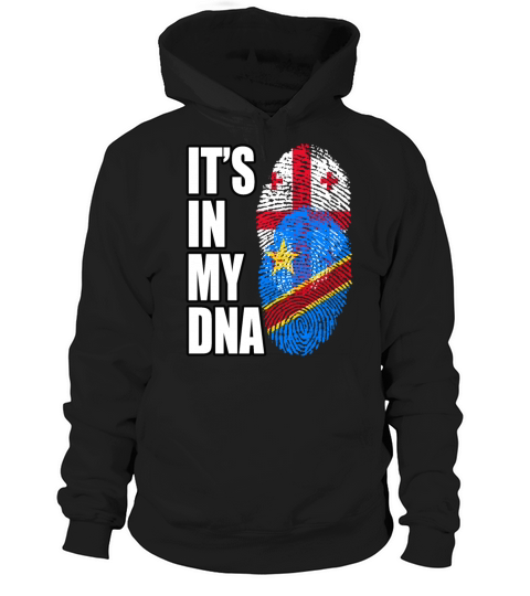 Georgian And Congolese Mix Heritage DNA Flag Hoodie Unisex