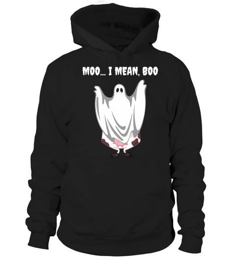Ghost Cow Moo I Mean Boo Halloween Cow Lover Gifts Hoodie Unisex