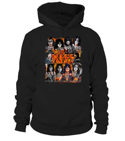 Kiss band Paul Stanley Eric Singer Tommy Thayer signatures shirt Hoodie Unisex