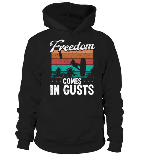 Kitesurfer Vintage Freedom Gusts Kiteboarder Retro Hoodie Unisex