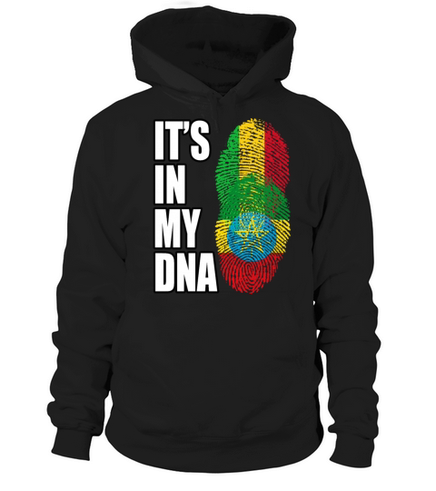 Malian And Ethiopian Mix Heritage DNA Flag Hoodie Unisex