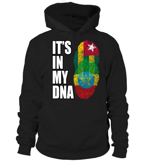 Togolese And Ethiopian Mix Heritage DNA Flag Hoodie Unisex