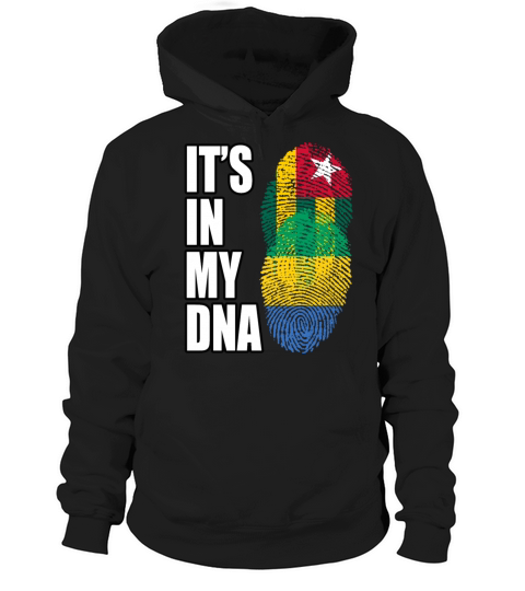 Togolese And Gabonese Mix Heritage DNA Flag Hoodie Unisex