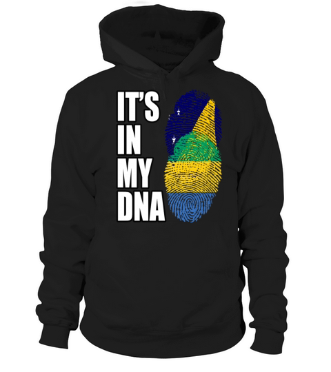 Tokelauan And Gabonese Mix Heritage DNA Flag Hoodie Unisex