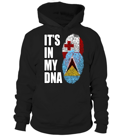 Tongan And Saint Lucian Mix Heritage DNA Flag Hoodie Unisex
