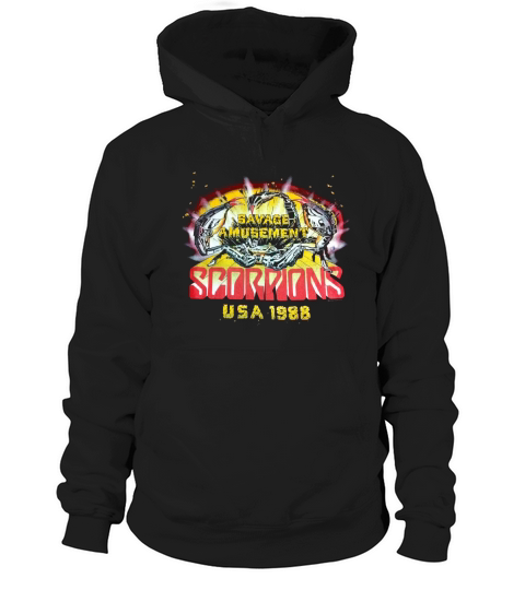 vintage 80s SCORPIONS SAVAGE AMUSEMENT TOUR 1988 Hoodie Unisex