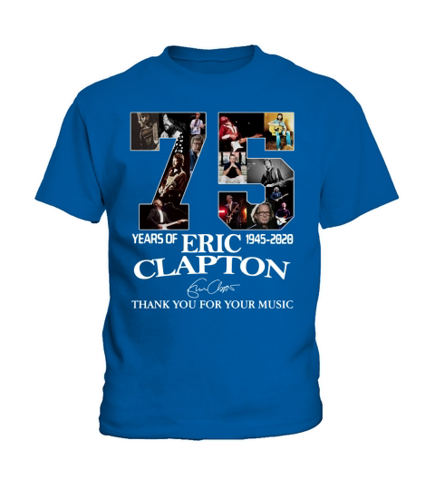 75 Years Of Eric Clapton Signature Thank You For Your Music shirt Kids T-Shirt
