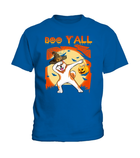 Akita Dabbing Boo Yall Ghost Halloween Kids T-Shirt