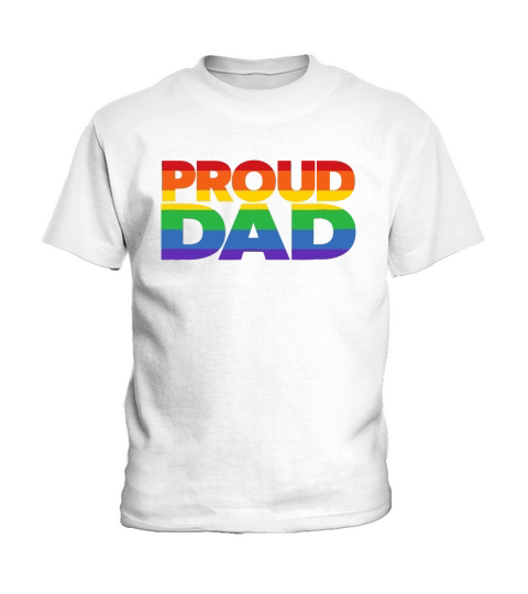 Gay Pride Proud Dad LGBT parent Kids T-Shirt