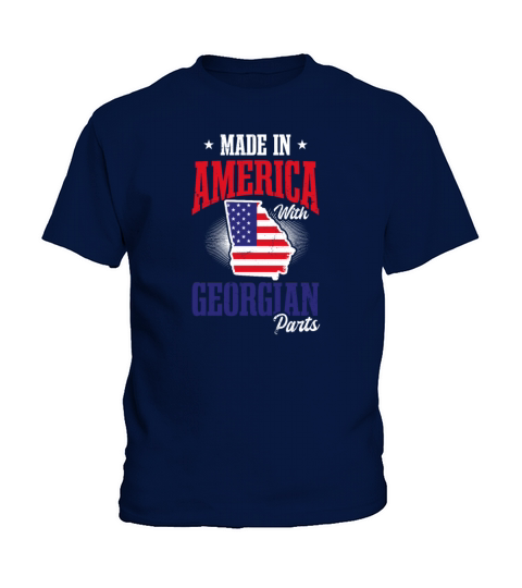 Georgia Peach America With Georgian Parts Flag Kids T-Shirt