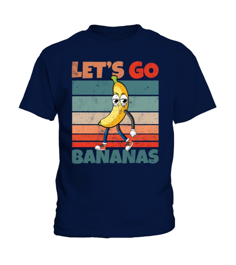 Retro Vintage Lets Bananas Funny Smirk Banana Kids T-Shirt