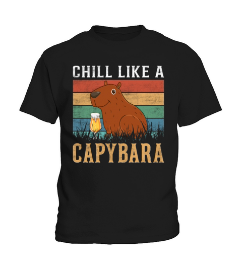 Retro Vintage Style Chill Like a Capybara Funny Kids T-Shirt