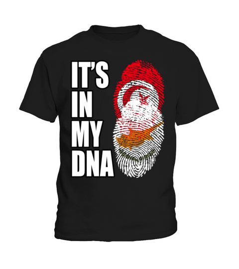Tunisian And Cypriot Mix Heritage DNA Flag Kids T-Shirt
