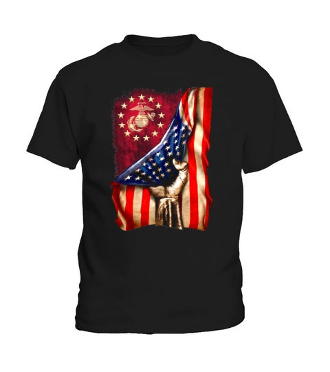 US Marine Corps American flag shirt Kids T-Shirt
